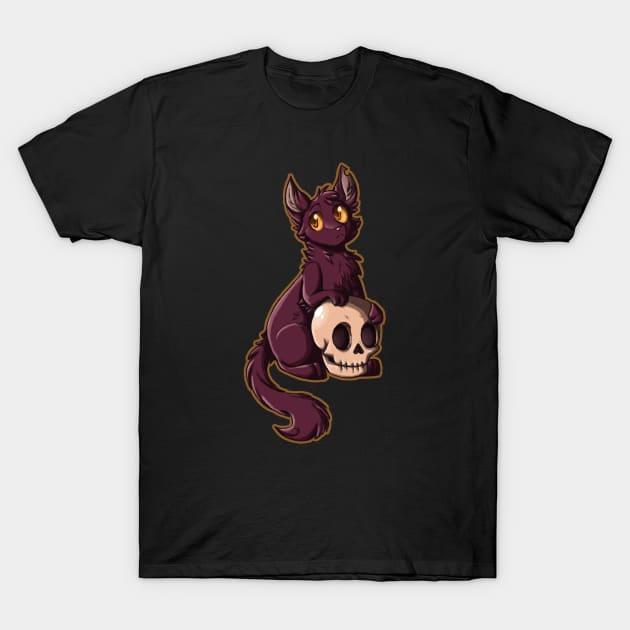 Skull Cat T-Shirt by Zorveechu